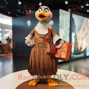 Mascot character of a Brown...