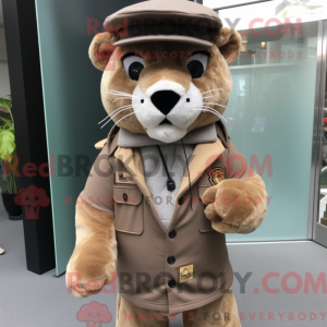 Mascot character of a Brown...
