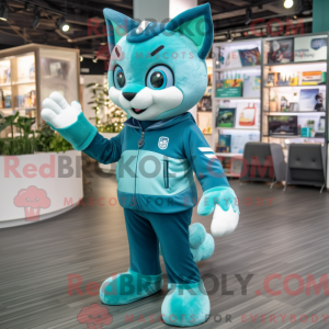 Mascot character of a Teal...