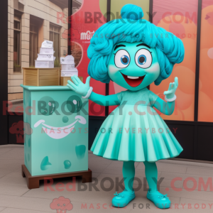 Mascot character of a Teal...