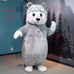 Grå hermelin maskot kostume...