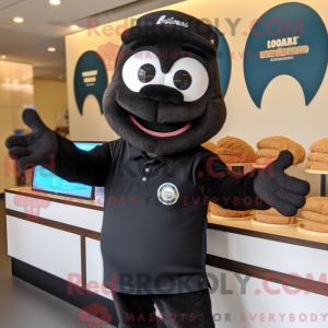Maskot karakter af en sort...