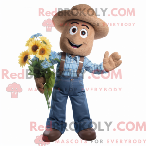 Maskot postava hnědé kytice...