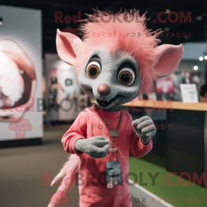 Maskottchenfigur eines rosa...