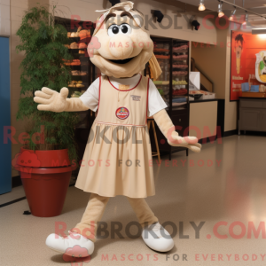 Mascot character of a Beige...