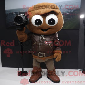 Mascot character of a Brown...