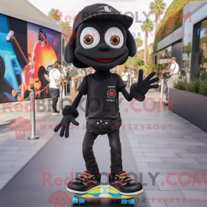 Máscara de skate preta com...