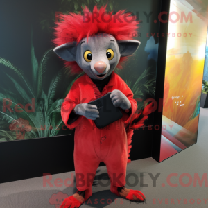 Maskot-karakter av en röd...