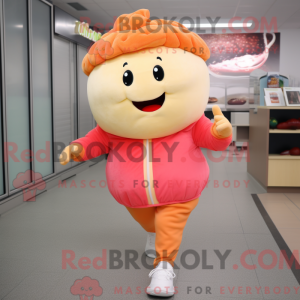 Maskot karakter af en Peach...
