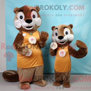 Mascot character of a Brown...