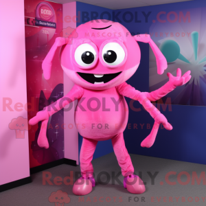 Maskottchenfigur einer rosa...