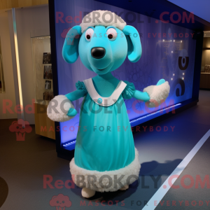 Mascot character of a Cyan...