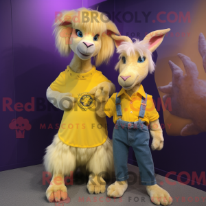 Maskot postava žluté...