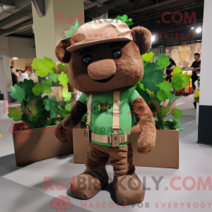 Mascot character of a Brown...