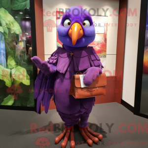 Maskot-karakter af en lilla...