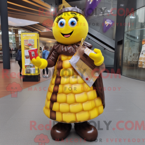 Mascot karakter van gele...