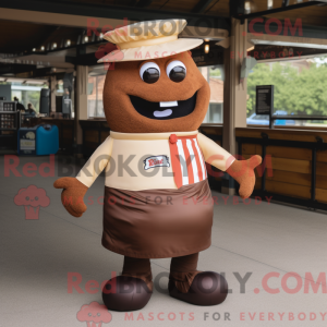 Mascot character of a Brown...