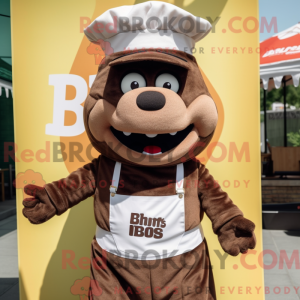 Mascot character of a Brown...