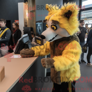Maskottchen einer gelben...