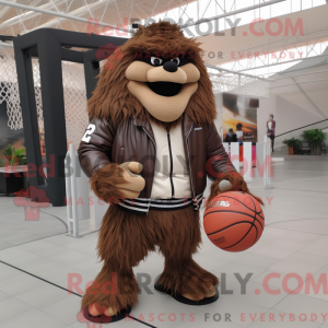 Mascot character of a Brown...