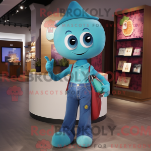 Mascot character of a Cyan...