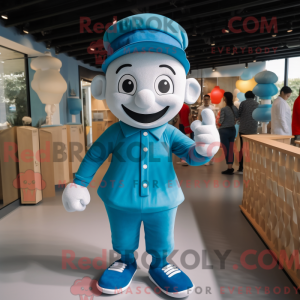 Mascot character of a Cyan...