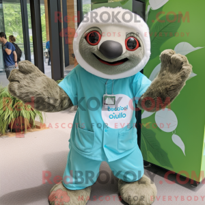 Mascot character of a Cyan...