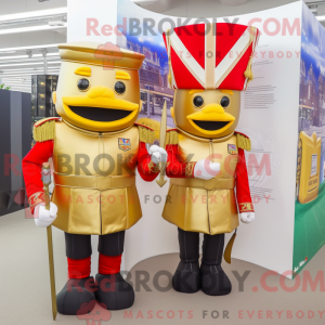 Maskot-karakter av en gull...