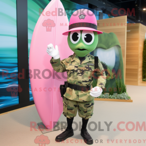 Mascottefiguur van een roze...