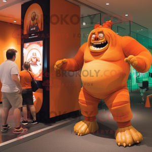 Orange Ogre mascot costume character dressed with a Bikini and Watches