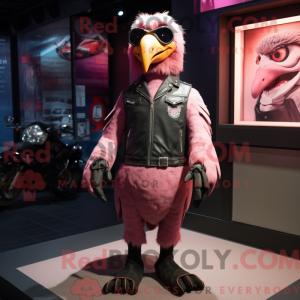 Maskottchenfigur einer rosa...