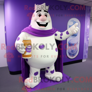 Maskot karakter af en lilla...