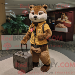 Mascot character of a Brown...