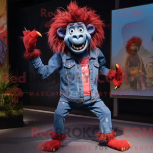 Mascottefiguur van een rode...