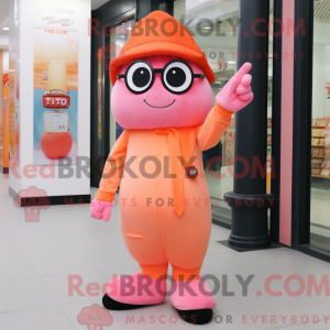 Maskotka av en oransje rosa...