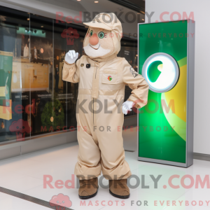 Mascot character of a Beige...