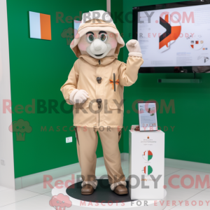 Mascot character of a Beige...