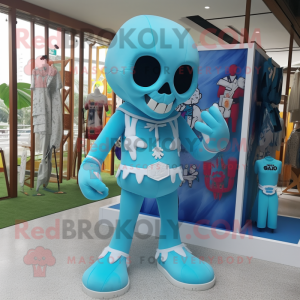 Sky Blue Skull maskot...