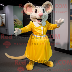 Mascottefiguur van een gele...