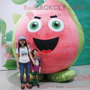 Mascottefiguur van een roze...