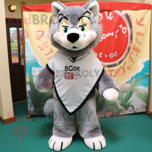 Gray Say Wolf maskot...