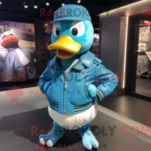 Mascot character of a Cyan...