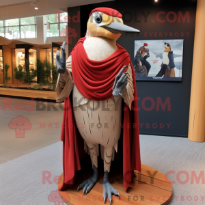 Mascottefiguur van een rode...