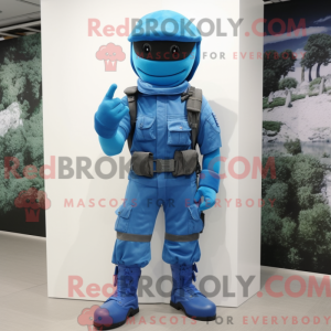 Mascot character of a Blue...
