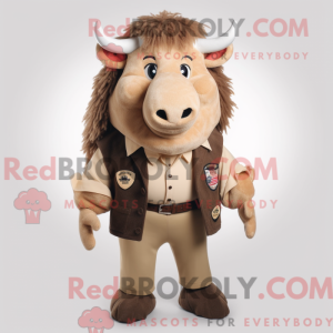 Mascot character of a Beige...