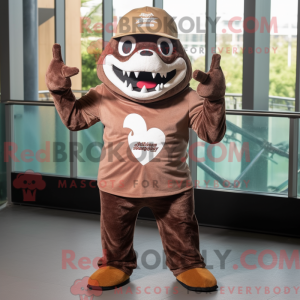 Mascot character of a Brown...