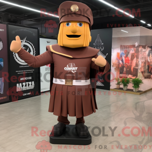 Mascot character of a Brown...
