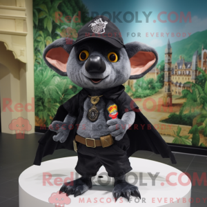 Maskot karakter af en sort...