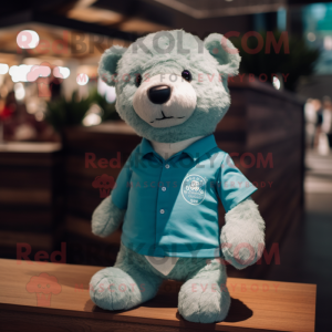 Teal Teddy Bear maskot...