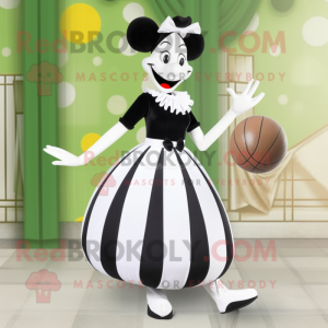 Olive Mime mascot costume character dressed with a Ball Gown and Shoe clips